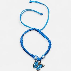 Blue Butterfly Macrame Bracelet